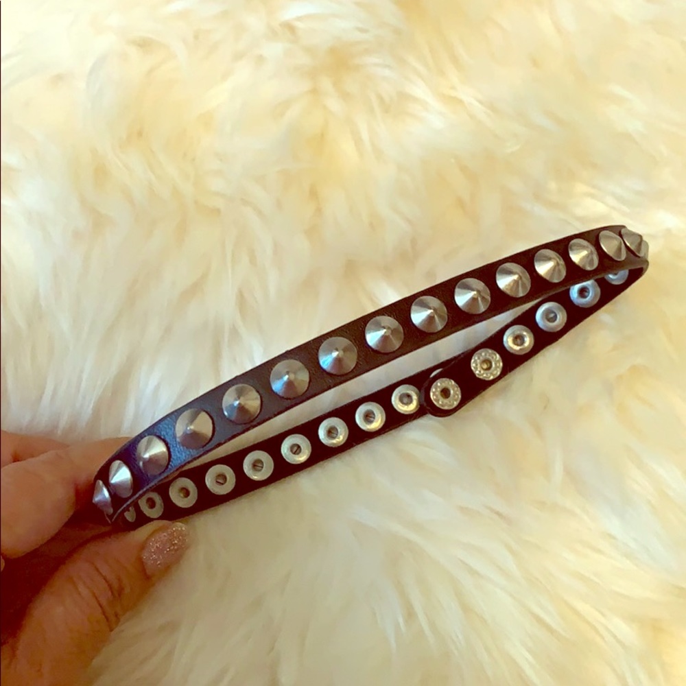 Vintage Leather Studded Choker & Bracelet necklace